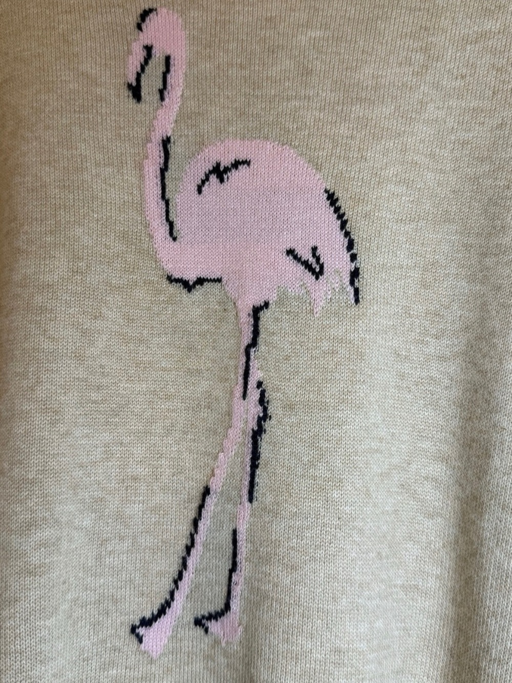 Vineyard Vines Pink Flamingo Crewneck Sweater - Beige